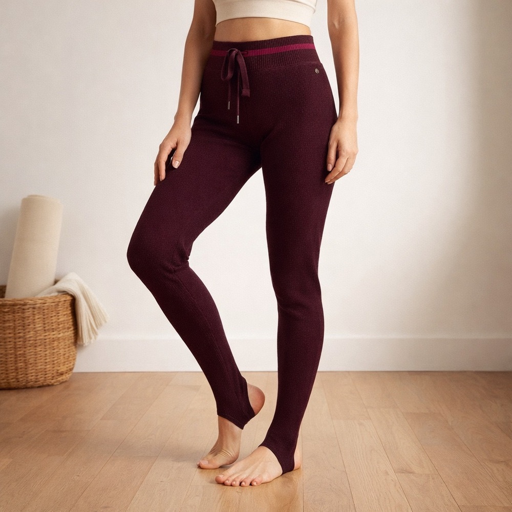 Lululemon Athletica Burgundy Knit Leggings